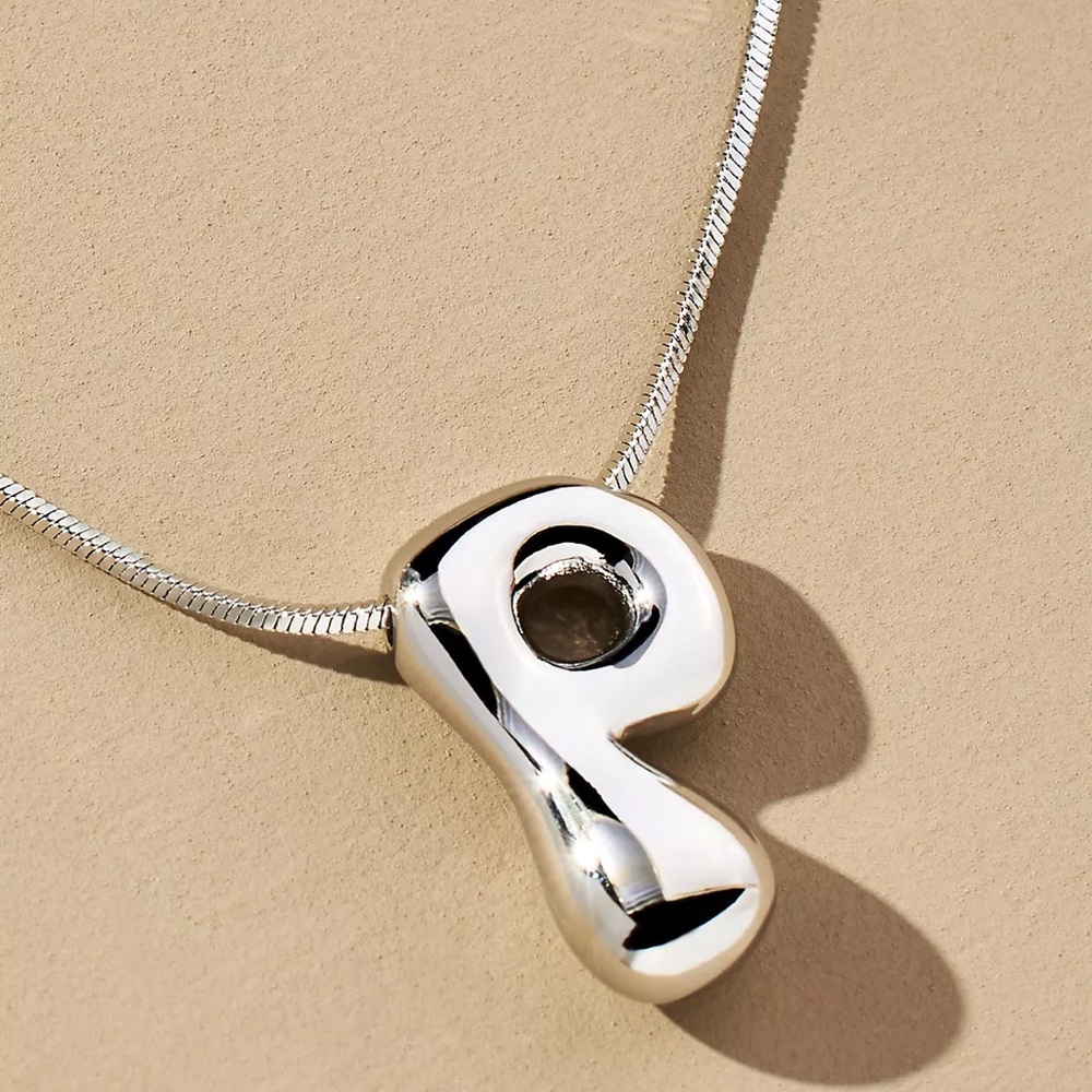 Anthropologie Bubble Letter Monogram Necklace